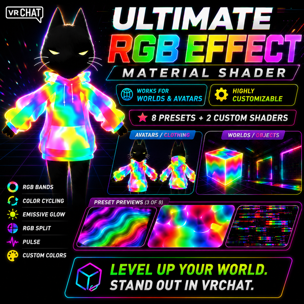 VRChat Ultimate RGB Effect Material Shader | Worlds & Avatars