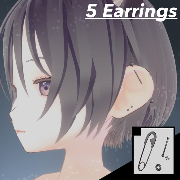 【無料/Free】ピアスセット1.1【vrm用アクセサリー】