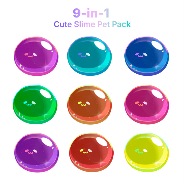 【Live2D Item/Pet】Cute Slime Pet for VTuber / VTube Studio (9 Colors)