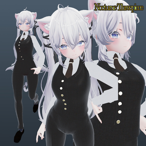【VRC想定衣装】Tailored Boyish-Nocturne Threepiece