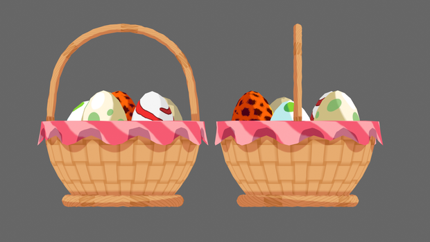 3D model - Easter Basket with physics