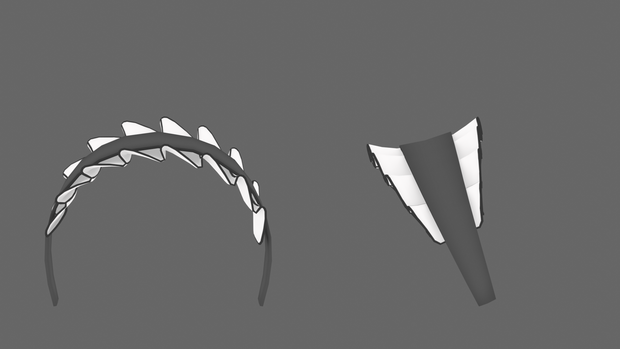 3D model - Wavy Maid Headband