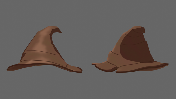 3D model - Leather Wizard Hat with physics