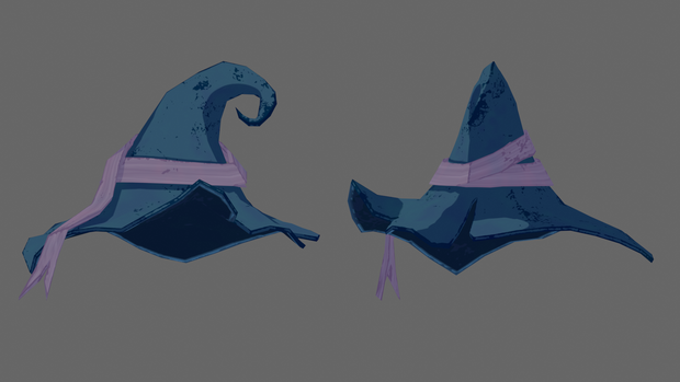 3D model - Old Wizard Hat with physics