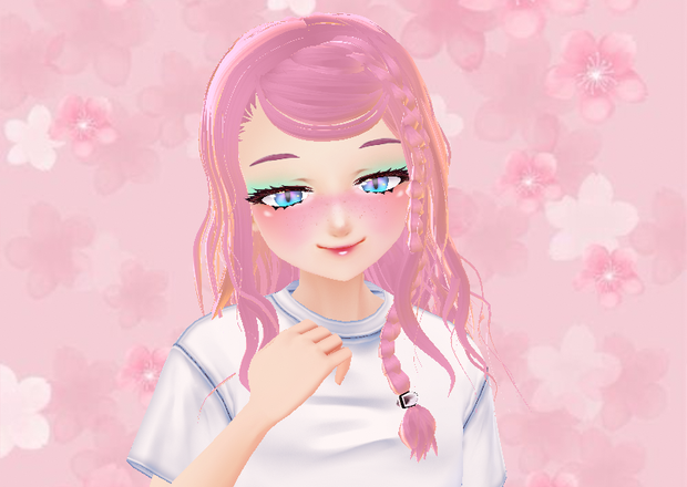 [VROID] Messy Curly Hair Side Braids