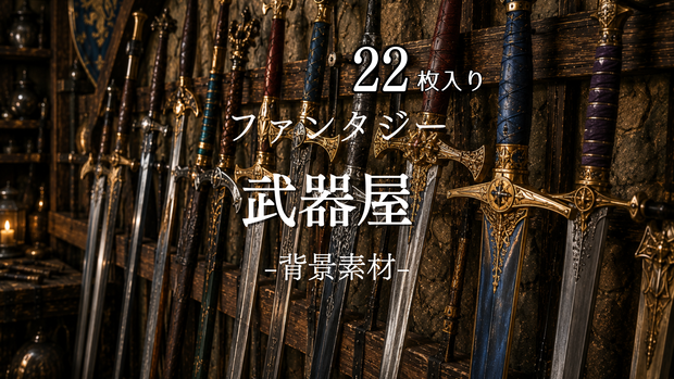 武器屋　｜ファンタジー｜魔法｜配信・ゲーム背景素材【16:9】