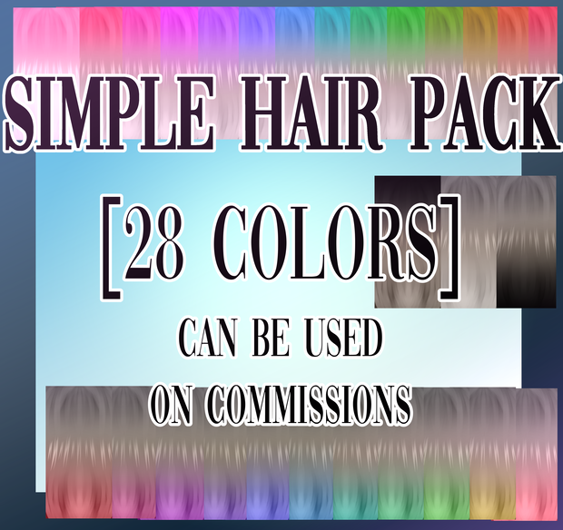 [ VROID ] Simple Hair Pack 28 COLORS! | シンプルヘアパック28色！
