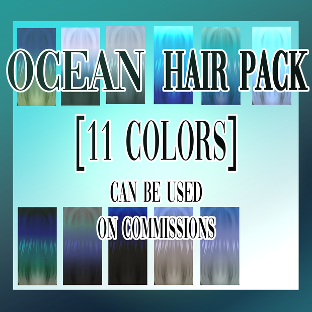 [ VROID ] Ocean Hair Pack 11 COLORS | オーシャンヘアパック 11 COLORS