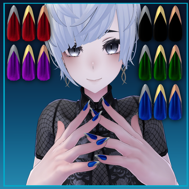 Sharpened French Tip Nails