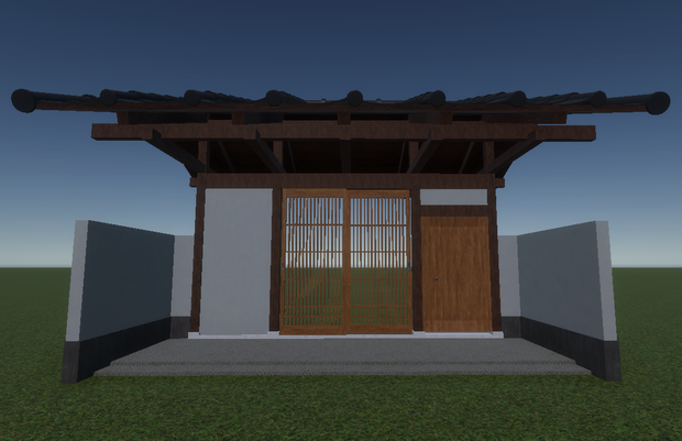【３Dモデル_FBX】日本屋敷の門