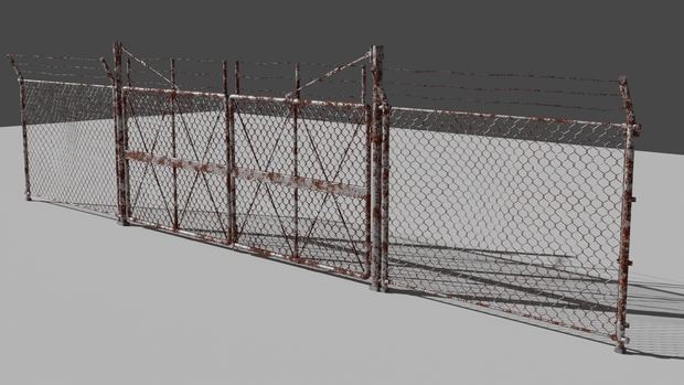 apocalypse fence/終末的フェンス/3DCGモデル/blender