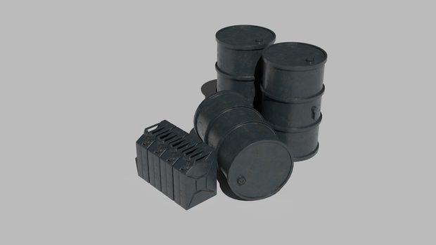 Drumcan・Jerrycan/WWⅡ/ドラム缶・ジェリカンセット/3DCGモデル/blender