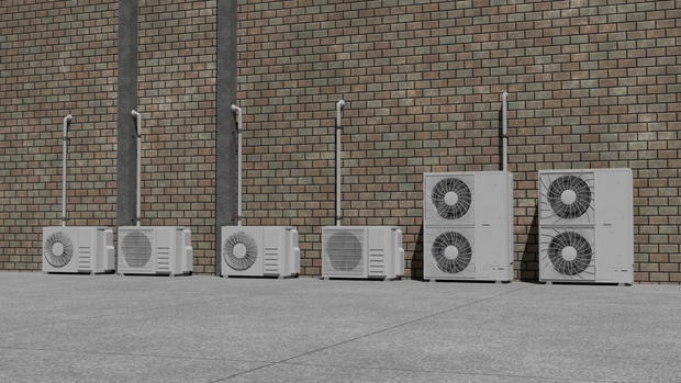 エアコン室外機・家庭用・/air conditioner outdoor unit/3DCGモデル/blender