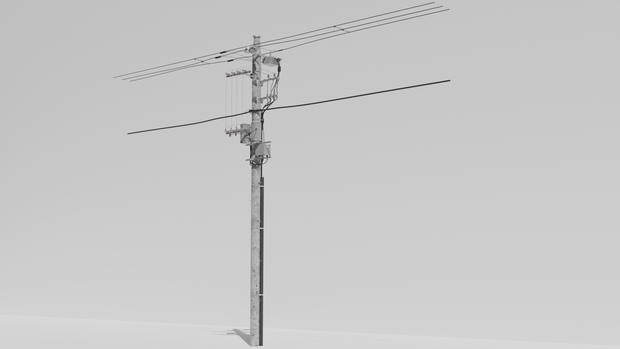 電柱2種類/power pole・2 patterns/3DCGモデル/blender