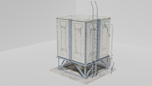 マンションとかにありそうな貯水槽/blender/3D