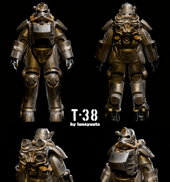 Fallout T-38.stl　(テクスチャは含まれません）