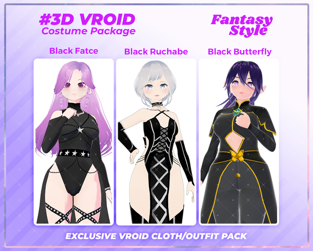 3D VRoid Fantasy Clothing Pack Royal & Mythical Attire for VRoid Models | Virtual Fashion, VRoid Assets, VRoid Texture