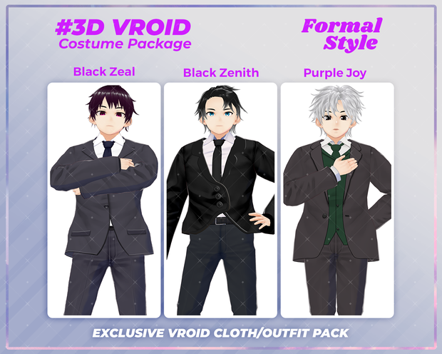 3D VRoid Clothing Male Pack Professional & Classy Formal | VRoid Outfit, VRoid Clothes, VRoid Professional