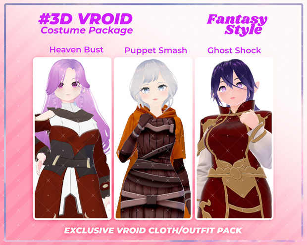3D VRoid Mystic Fashion Pack Fairytale & Adventure-Themed Outfits | VRoid Fashion, VRoid Outfit, VRoid Gown