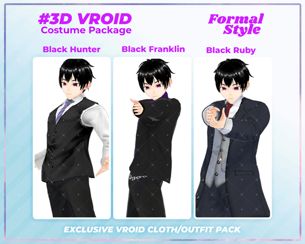 3D VRoid Outfit Pack Formal Style Elegant Suit Collection for VRoid Models | VRoid Clothes, VRoid Costume, VRoid Fashion