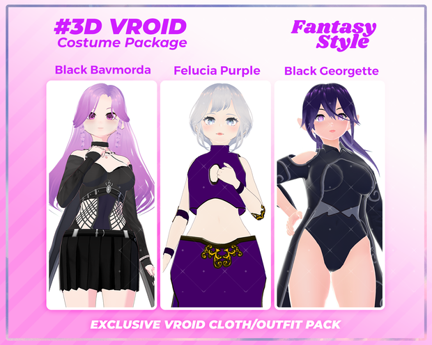 3D VRoid Outfit Pack Dark Enchanted Gothic & Sorceress Fashion for VRoid Models | VRoid Clothes, VRoid Costume, VRoid Fashion