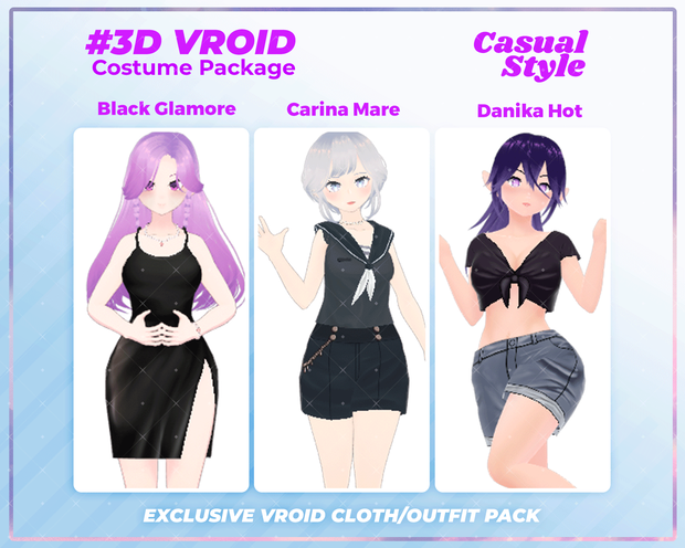 3D VRoid Outfit Pack Chic & Trendy Casual Wear for VRoid Models | VRoid Clothes, VRoid Costume, VRoid Fashion