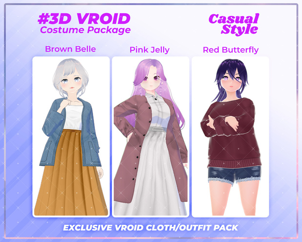 3D VRoid Outfit Pack Cozy & Stylish Casual Wear for VRoid Models | VRoid Clothes, VRoid Fashion, VRoid Custom Outfit