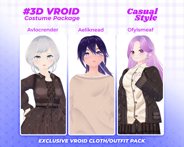 3D VRoid Outfit Pack Cozy & Elegant Casual Fashion for VRoid Models | VRoid Clothes, VRoid Costume, VRoid Fashion