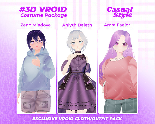 3D VRoid Outfit Pack Cozy & Stylish Everyday Wear for VRoid Models | VRoid Clothes, VRoid Costume, VRoid Fashion
