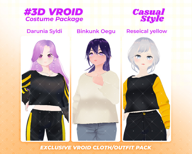 3D VRoid Outfit Pack Sporty & Casual Athleisure Wear for VRoid Models | VRoid Clothes, VRoid Costume, VRoid Fashion