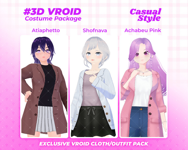 3D VRoid Outfit Pack Elegant & Chic Long Coat Fashion for VRoid Models | VRoid Clothes, VRoid Costume, VRoid Fashion