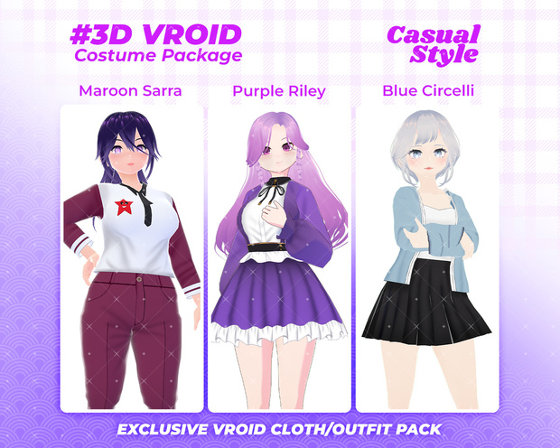 3D VRoid Outfit Pack Stylish & Elegant Uniforms for VRoid Models | VRoid Clothes, VRoid Costume, VRoid Fashion