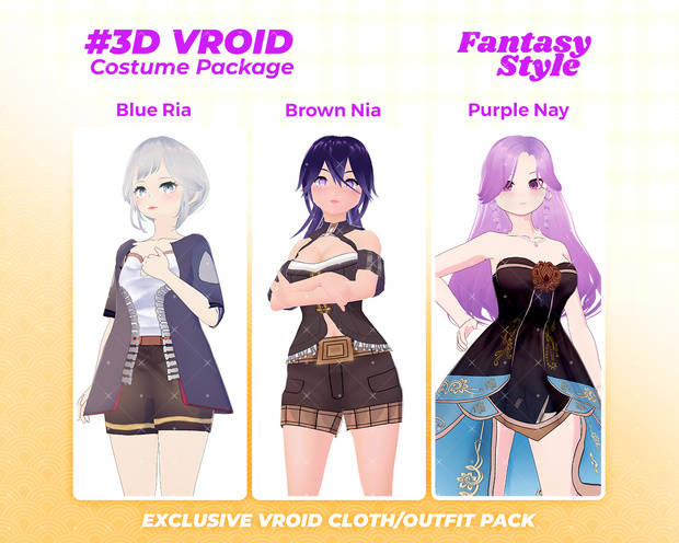 3D VRoid Outfit Pack Adventurer & Fantasy Warrior Clothes for VRoid Models | VRoid Clothes, VRoid Costume, VRoid Fashion