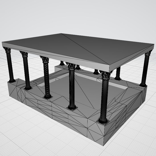 3d  階段　建物　屋根