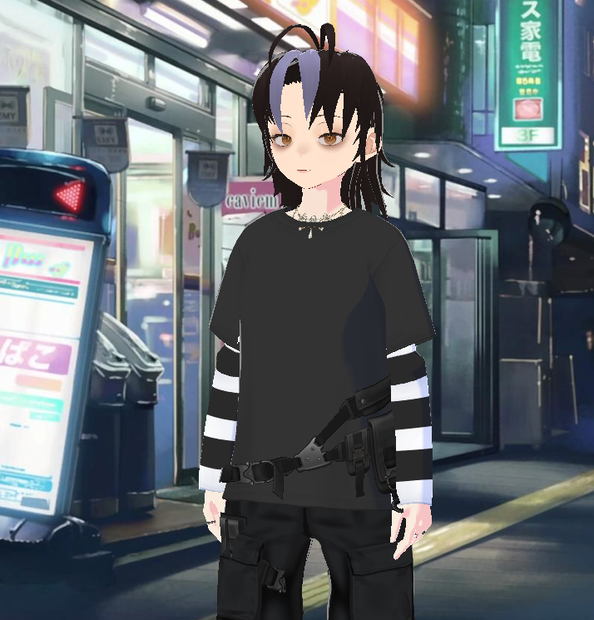 vroid model black hair girl female