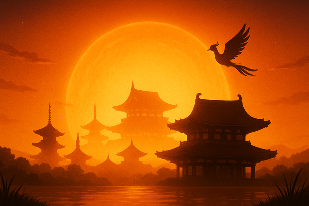 夕陽に浮かぶ幻想の都