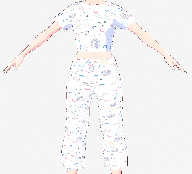 [VRChat] PJ Galaxy Combo (Crop Top & Pants) - 3D Texture