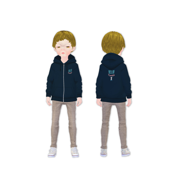 【#VRoid】cocoartオリジナル パーカー（Blue_bear）