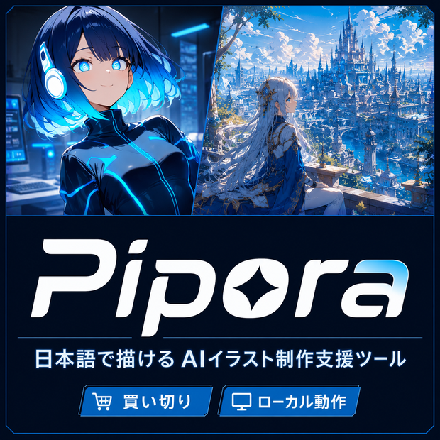 【買い切り・ローカル環境で動作】日本語で描けるAIイラスト制作支援ツール ― Pipora