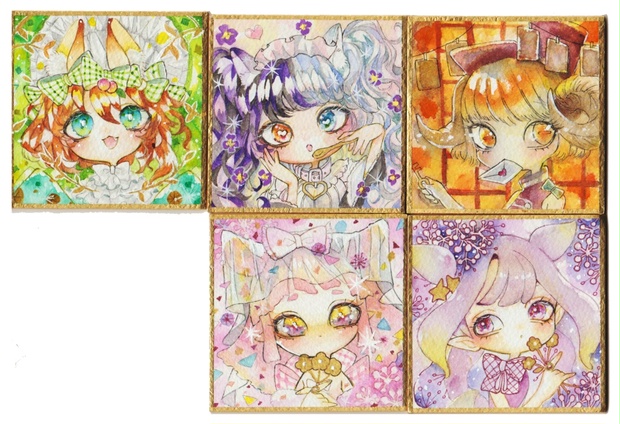 ミニ原画イラスト 豆色紙 Tibi Banbi Booth