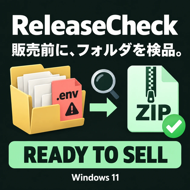 ReleaseCheck｜販売前のフォルダ検品・ZIP作成ツール【Windows 11】