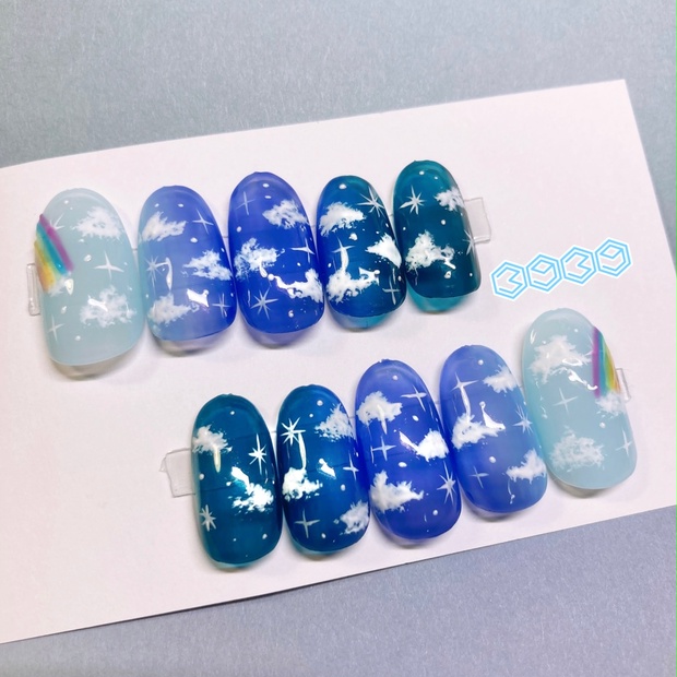 ネイルチップ 空 虹 雲 - 3939ネイルチップshop - BOOTH