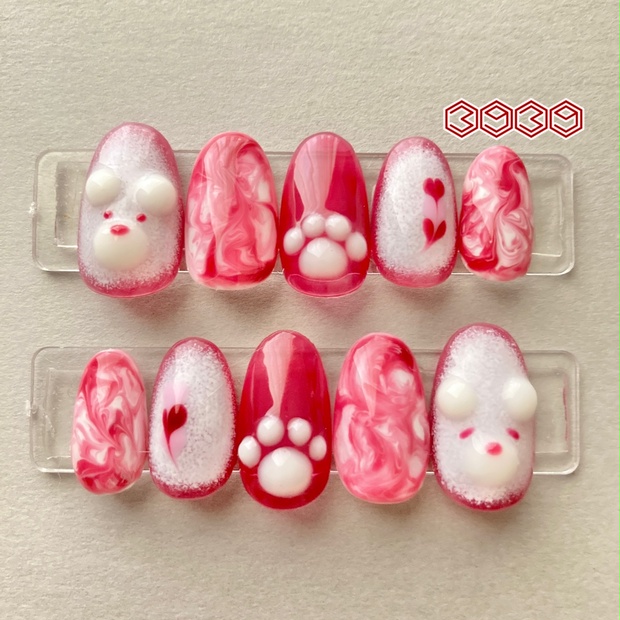 ネイルチップニュアンスカフェラテくまちゃん962専用 ネイルチップニュアンスカフェラテくまちゃん962 - メルカリ