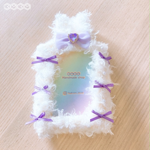 うさぎのふわふわトレカケース パープル - 3939ネイルチップshop - BOOTH