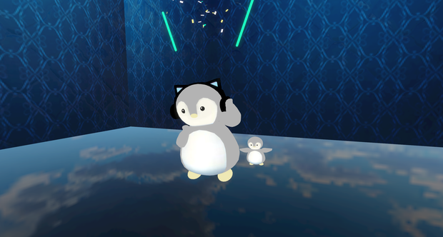 cluster対応アバター　ペンギン（グレー）