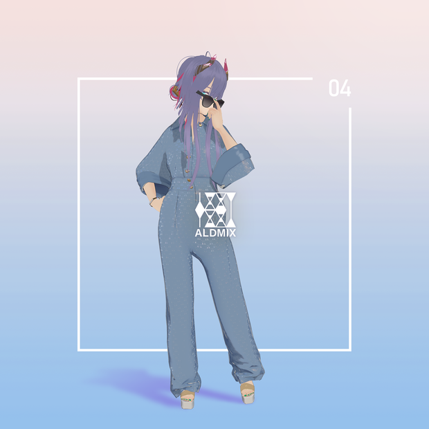 【VRC対応3D服飾モデル】ALDMIX Big Silhouette Setup ver4.03