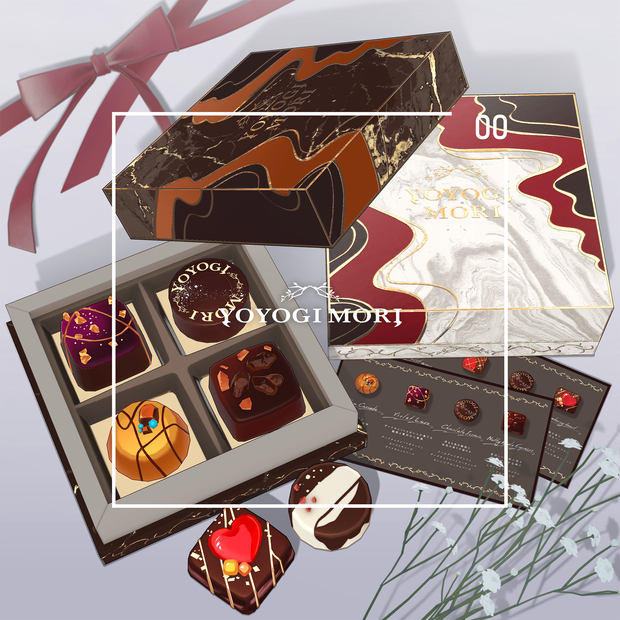 【VRC対応3D雑貨モデル】Chocolate Quartet Gift ver1.00