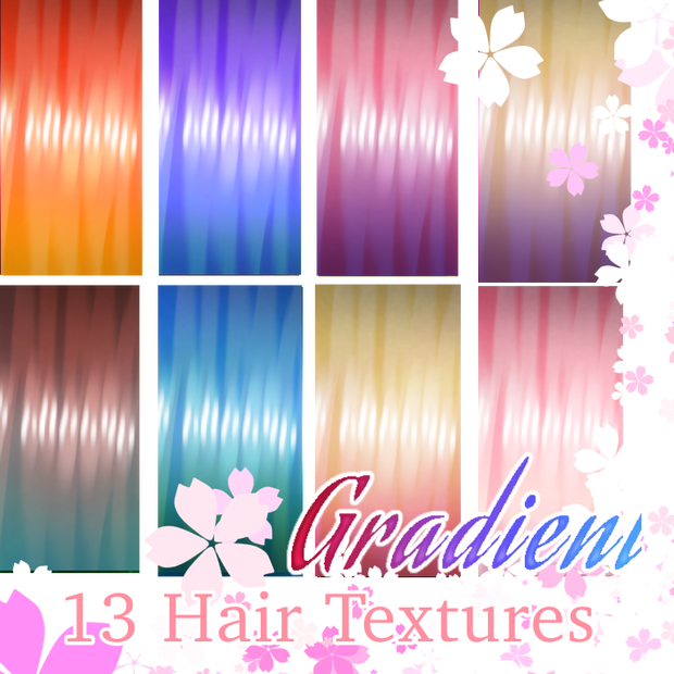 [FREE] 13 VRoid Gradient Hair Textures by krzypczak