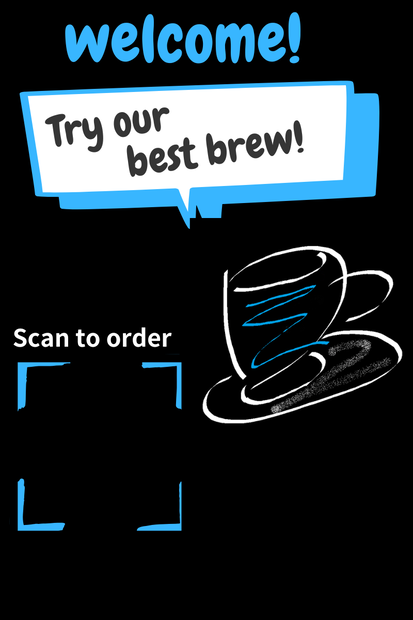Try our best brew!｜QR注文案内POP（PNG）