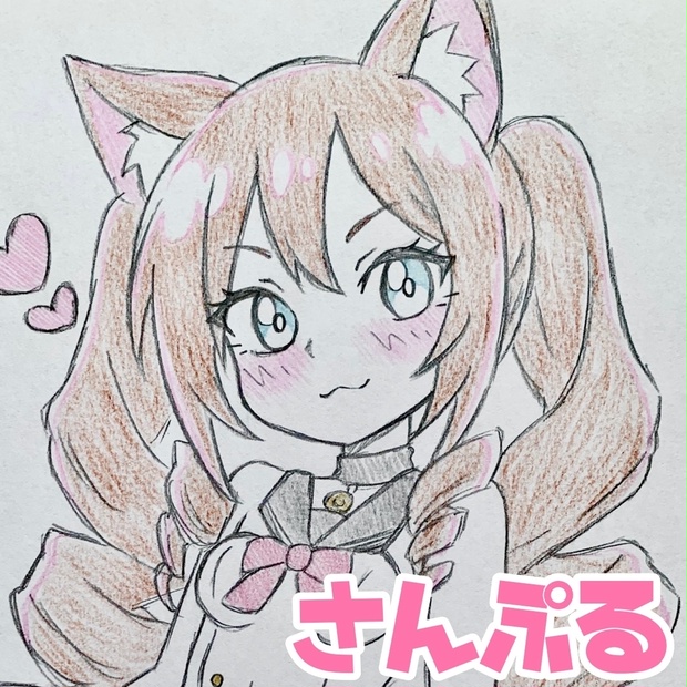 オリジナル ＊猫耳にゃん娘シリーズ 12＊ 手描きイラスト 原画 ケモ耳